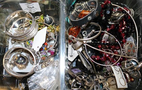 Large quantity of costume jewellery inc. silver